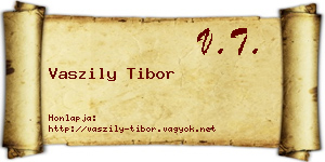 Vaszily Tibor névjegykártya